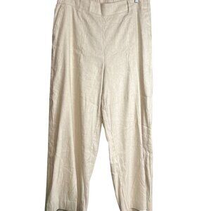 Foil Womens Crop Linen Pants Size 10 Beige